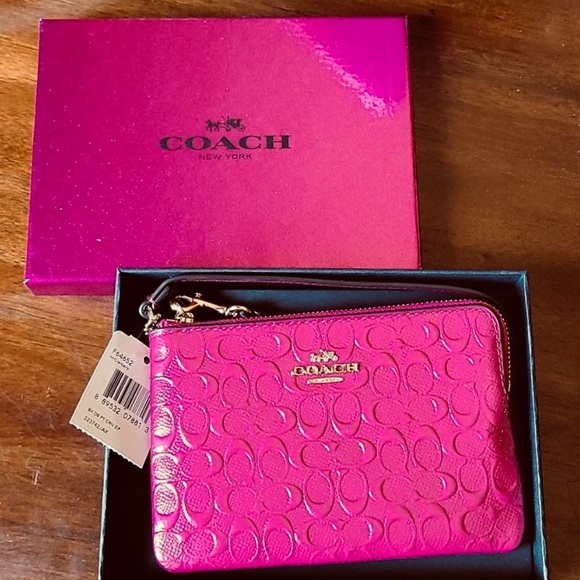 🆕COACH-Corner Zip Wristlet Wallet Clutch-NEW - Picture 4 of 6